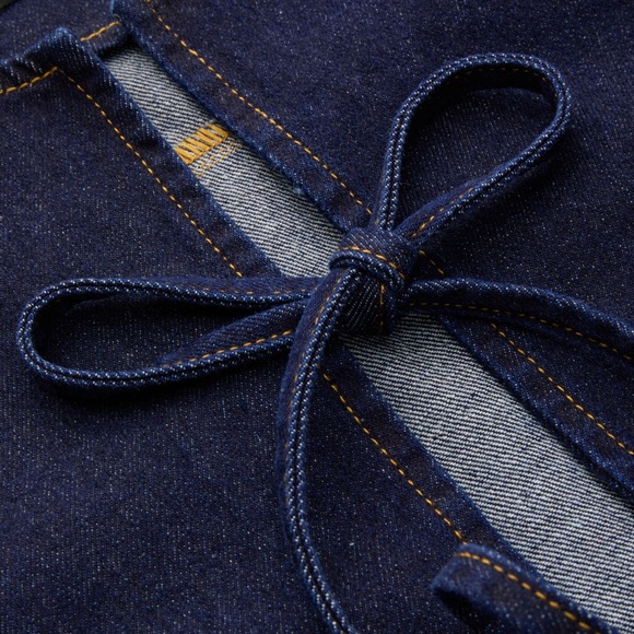 NEW WITHOUT TAGS Cider Dark Denim Blouse with Tie Details Size Small - Picture 3 of 6